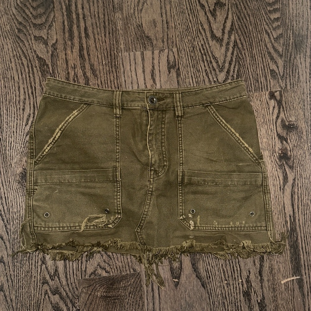 Free People Green Cargo Skirt